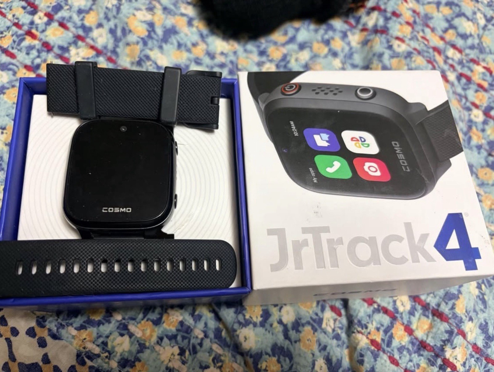 Cosmo JrTrack 4 Kids Smartwatch Phone GPS Unlocked 44mm Black Silicone 8GB