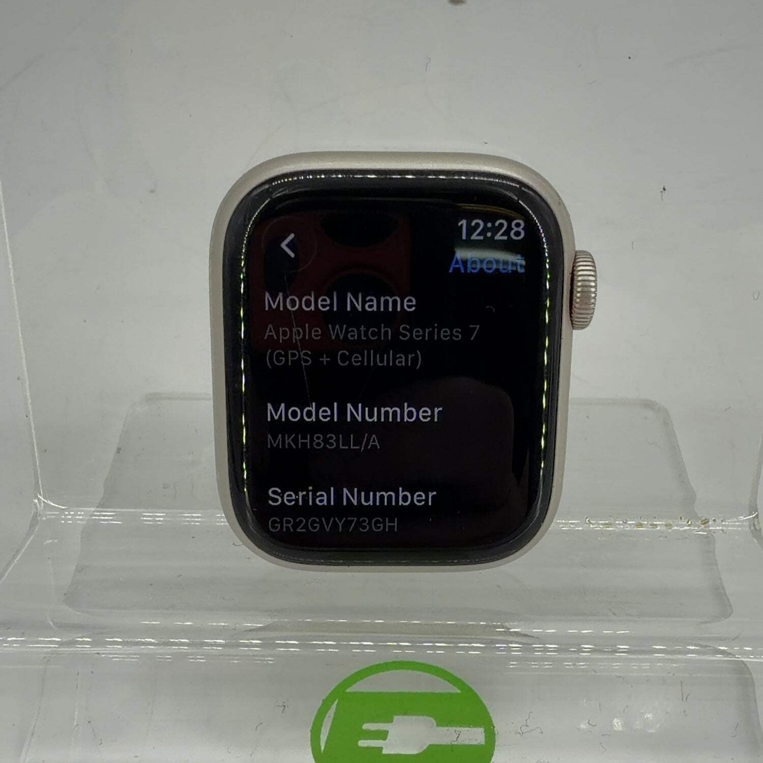 Unlocked Apple Watch Series 7 41MM Silver Aluminum A2475 Face Only