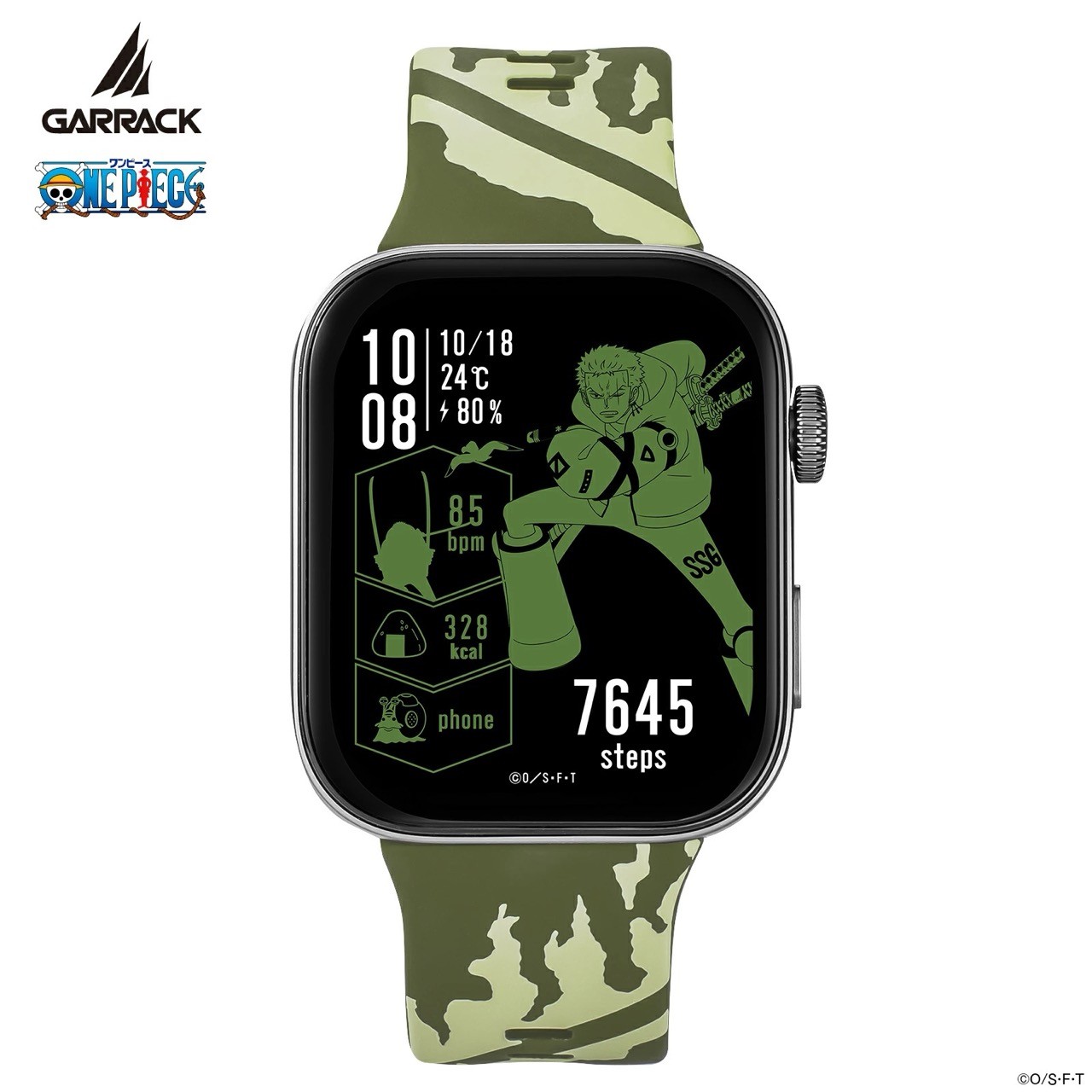 GARRACK One Piece Zoro Smartwatch HUC-OP-FT3-Z Quartz GPS Silicone Strap w/Box