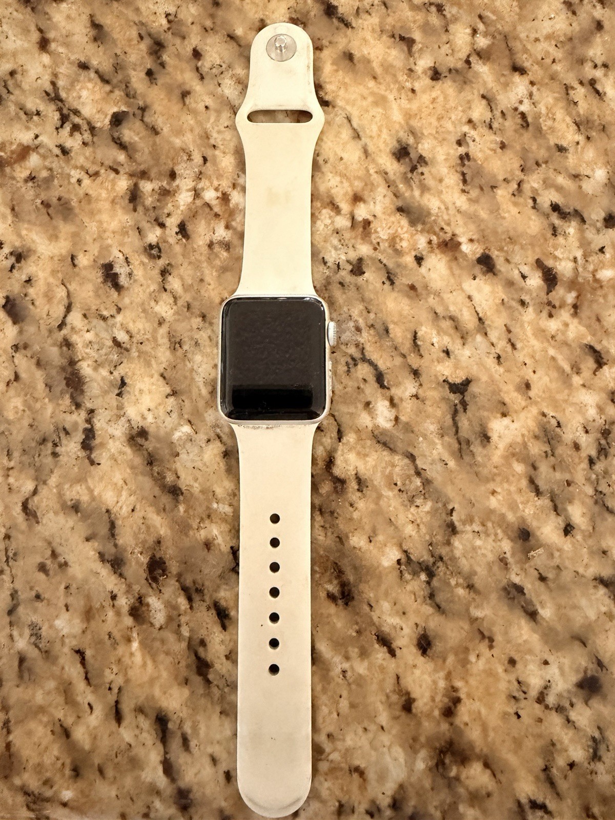 Apple Watch Series 3 38mm GPS Silver Aluminum White Sport Band For Parts/Repair