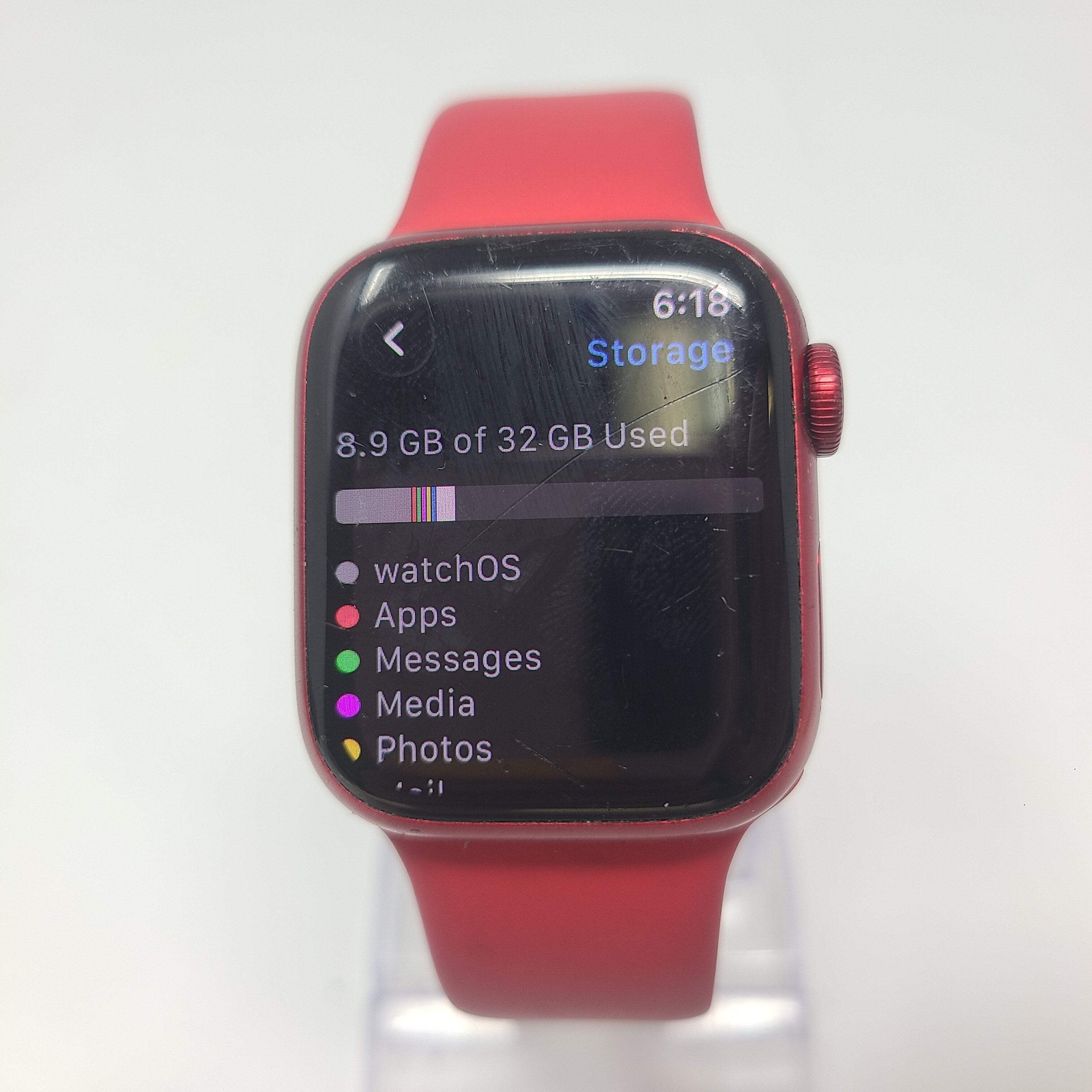 GPS Only Apple Watch Series 6 40MM Red Aluminum Red Sport Band MKN23LL/A