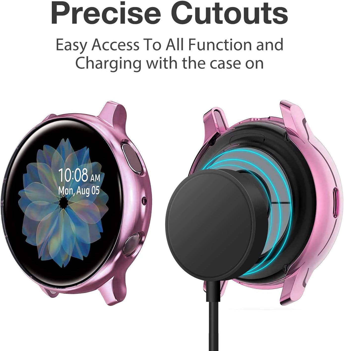 Screen Protector Case Bumper Cover 4 Pack for Samsung Galaxy Watch Active 2 44mm