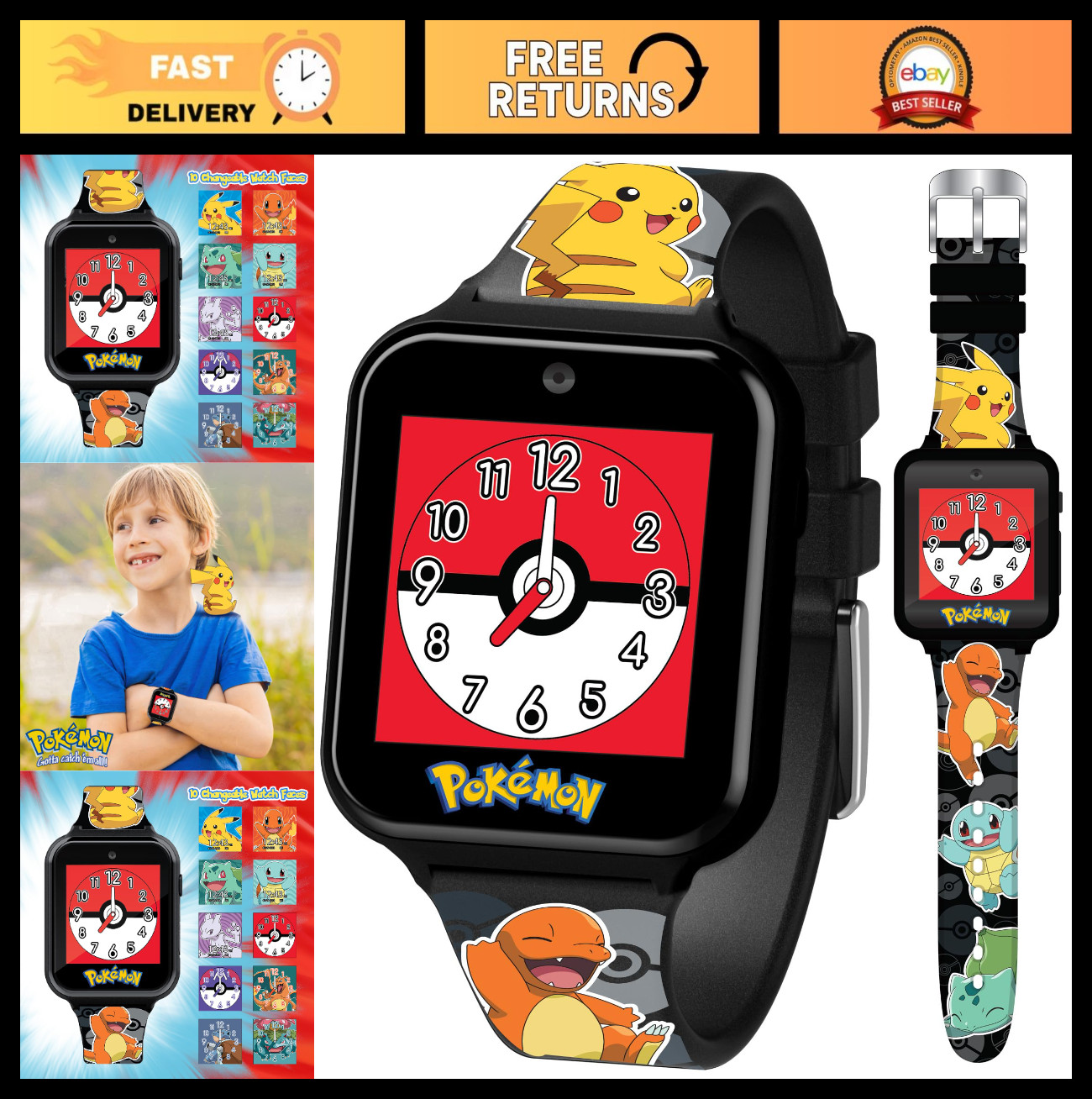 Interactive Kids Smartwatch – Touchscreen, Games, Camera, Voice Recorder, Step T