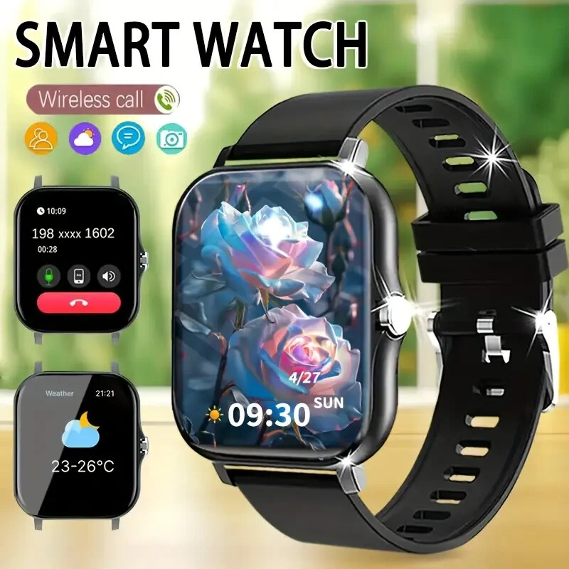 2025 Smart Watch 1.83″ HD Screen Make/Receive Calls Fitness Tracker USB Recharge