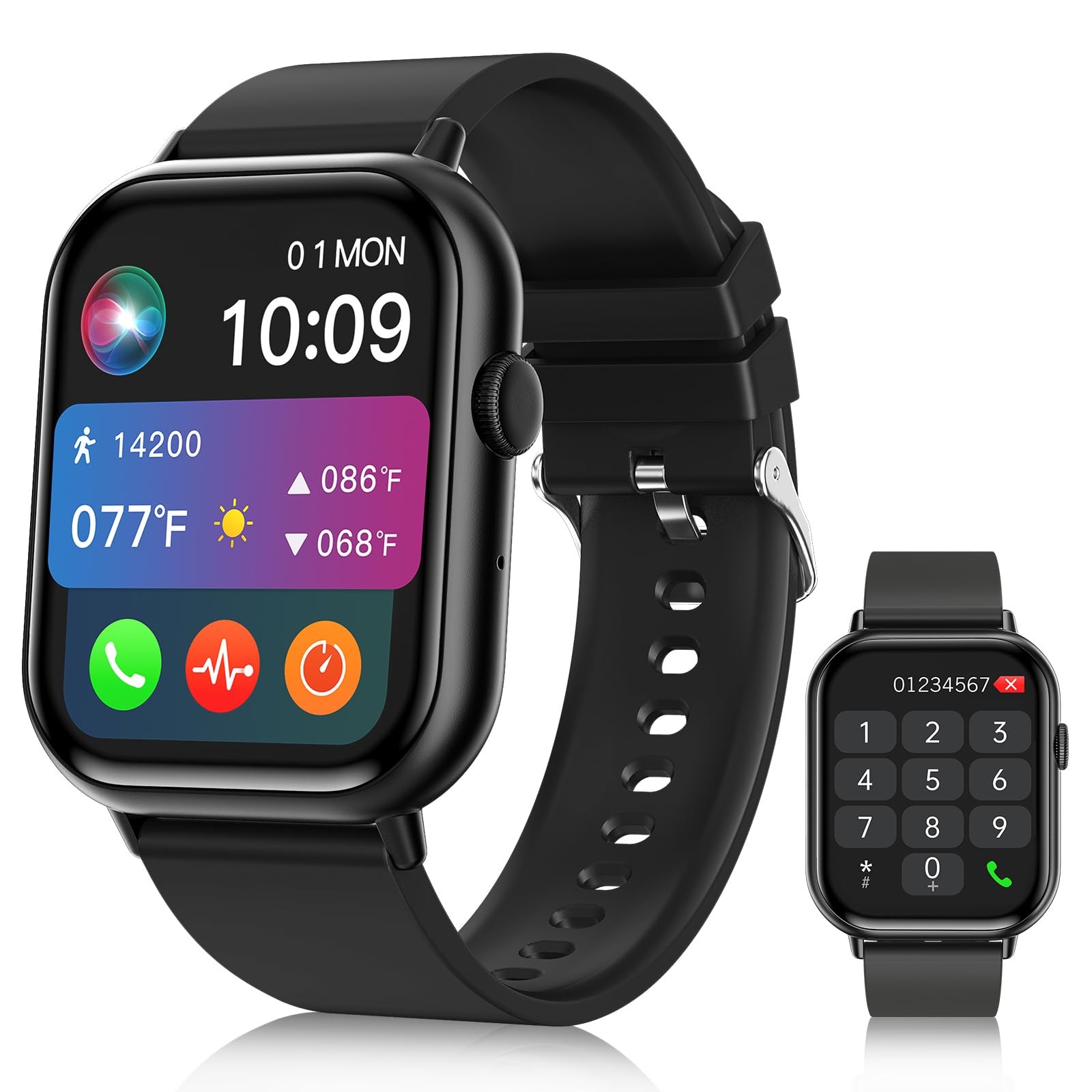 Smart Watches for Men Women, 2.01″ HD Screen Fitness Tracker Watch with /Hear…