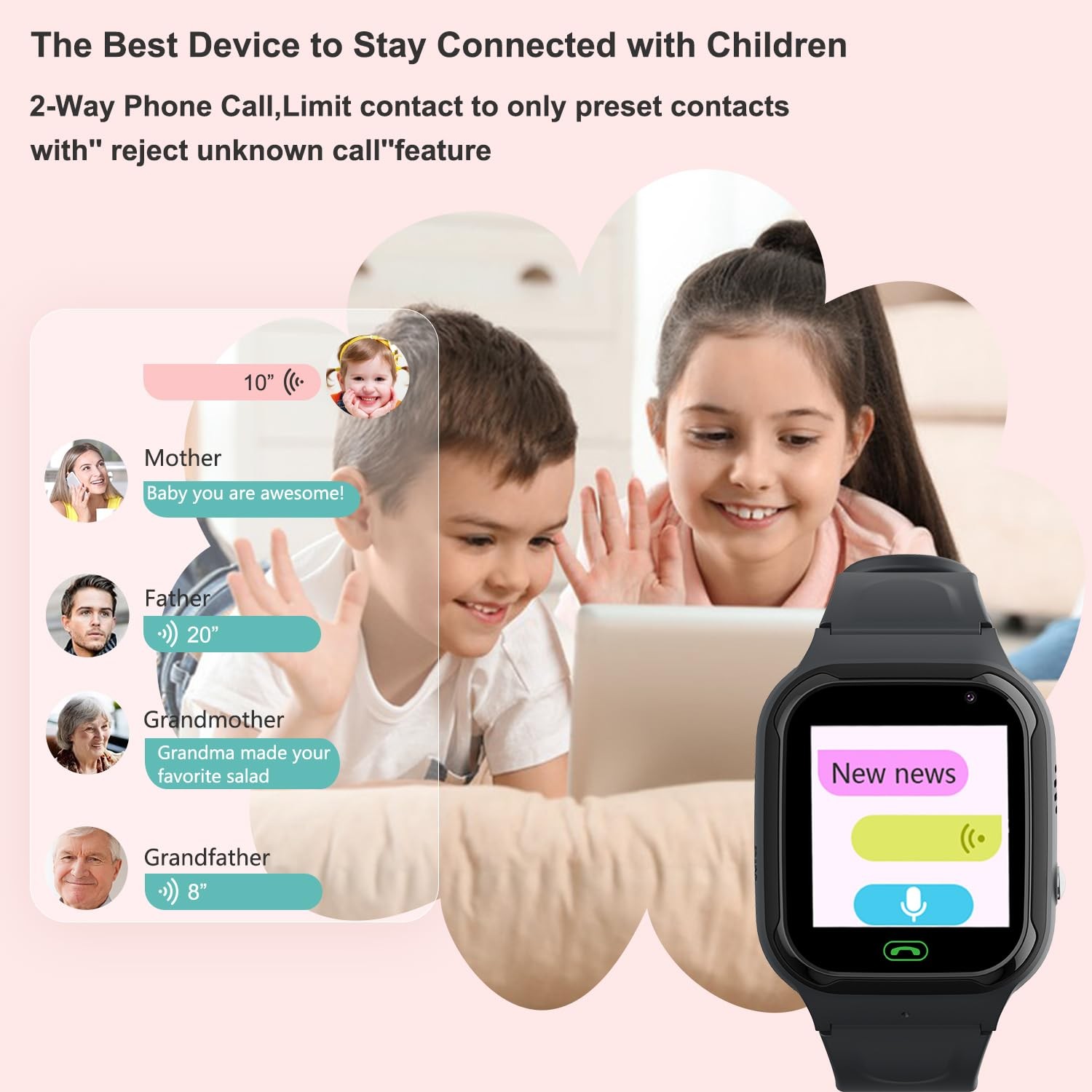 4G with GPS Tracker, Smartwatches with Video Calling Voice Chat Key Class Mod…