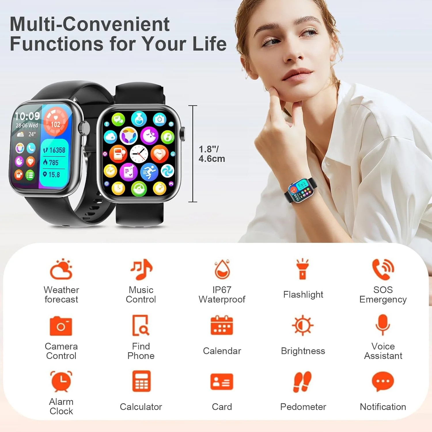 Smart Watch Answer/Make a Call Bluetooth Smart Watch for IOS Android Men’S and W