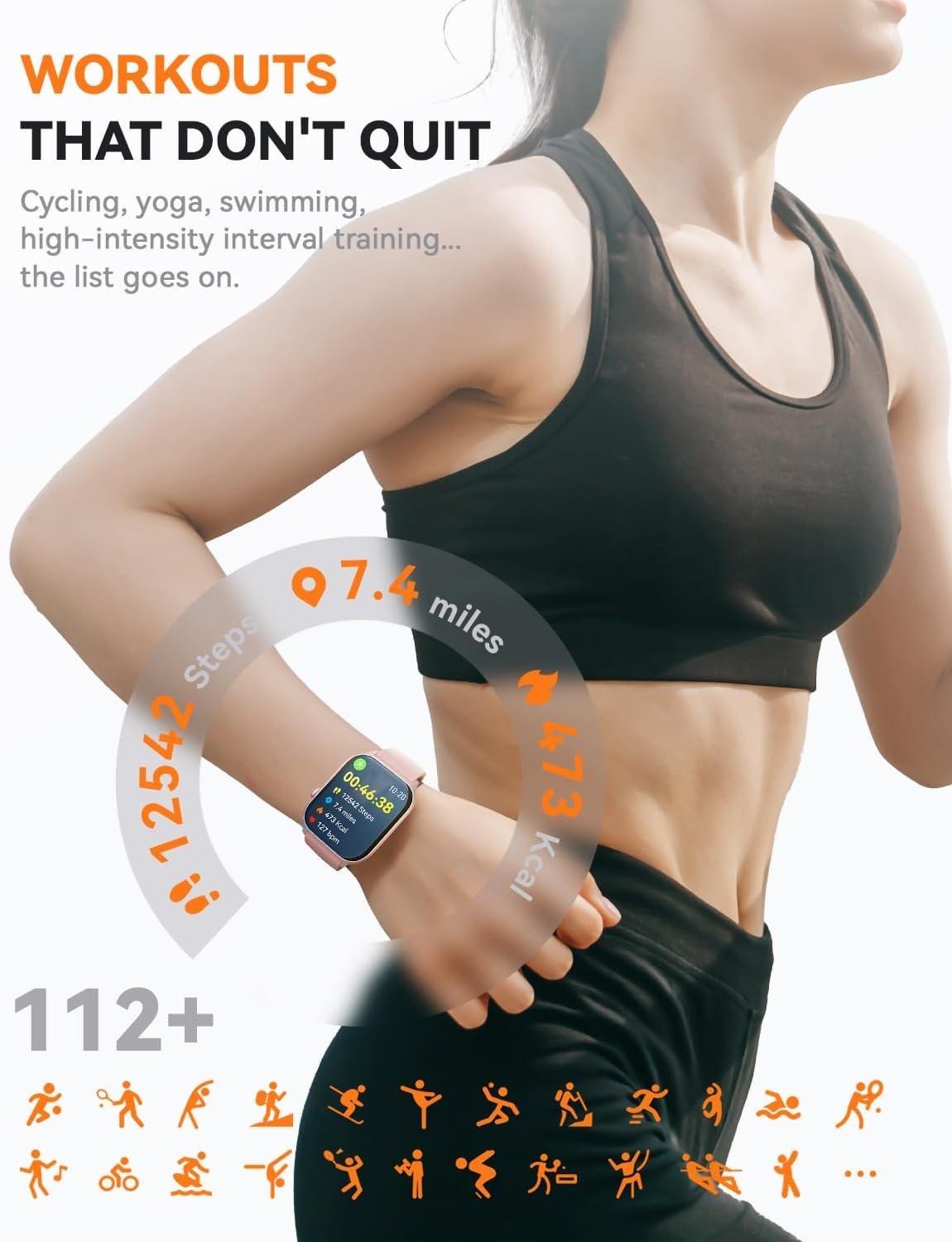Advanced Smartwatch – Waterproof, 1.85″ HD Display, Bluetooth Connectivity