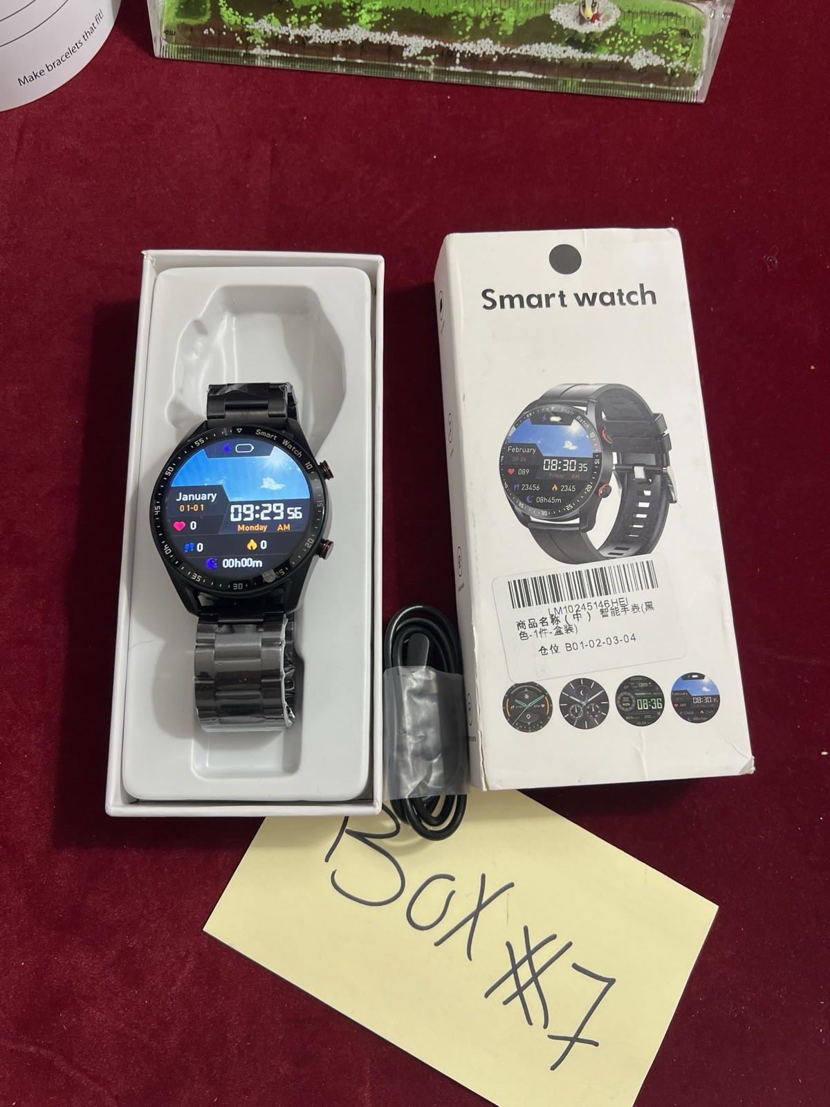 Men Smart Watch Bluetooth Stainless Steel Stylish Design Rate Monitoring Black
