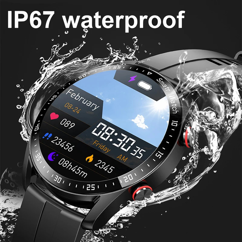 Bluetooth AMOLED Smart Watch for Men with ECG, PPG, and Heart Rate Monitor