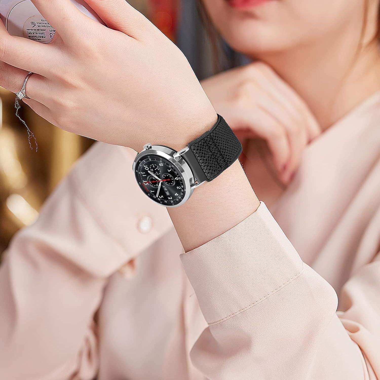 Adjustable Stretchy Nylon Strap Compatible with 20mm Watch Bands