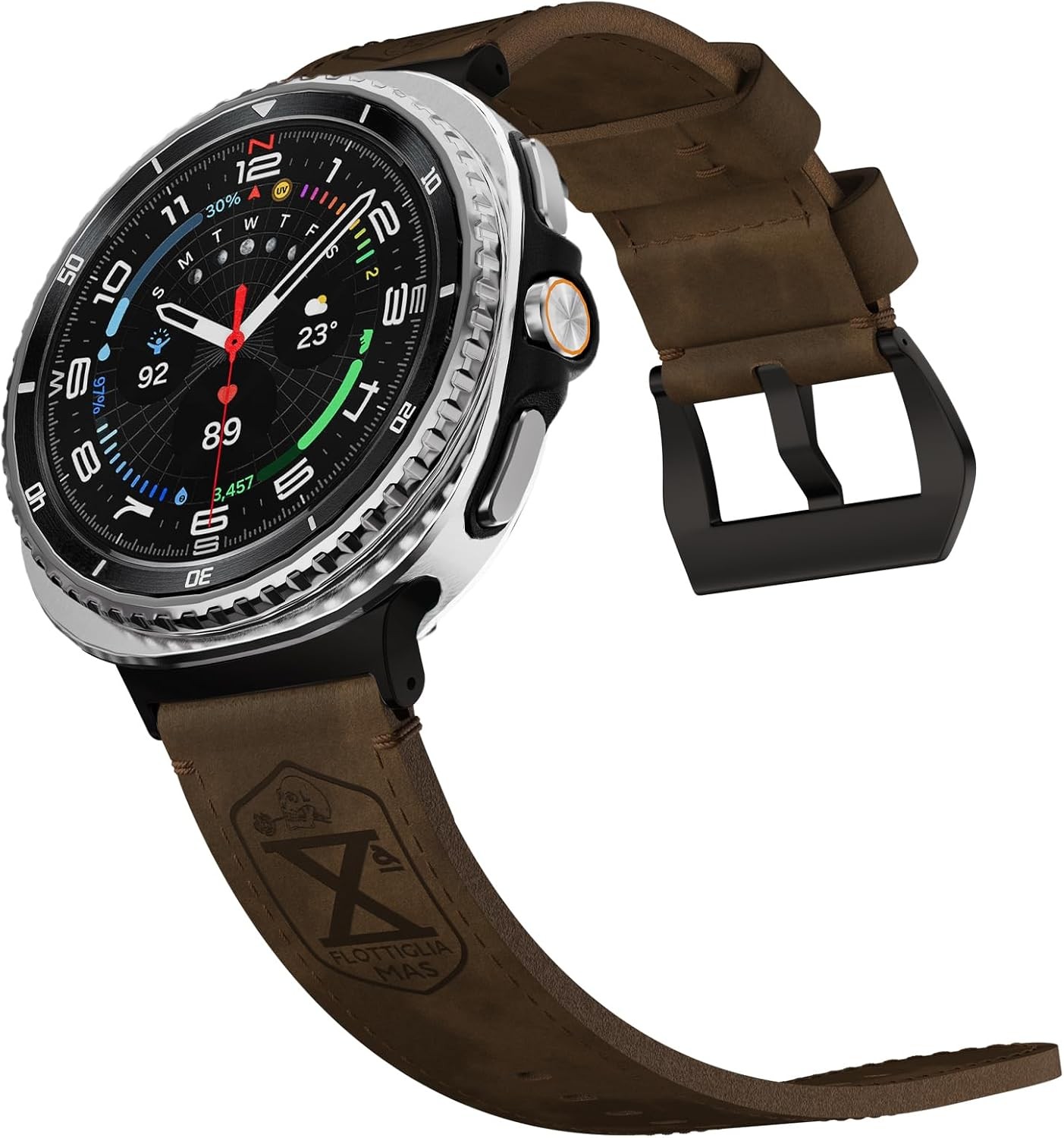 Retro Brown Leather Band for Samsung Galaxy Watch 8 40mm/44mm, Vintage Style