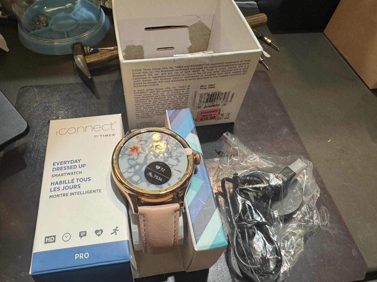 Timex iConnect Pink Digital Display Ladies Smart Watch TW2U32600