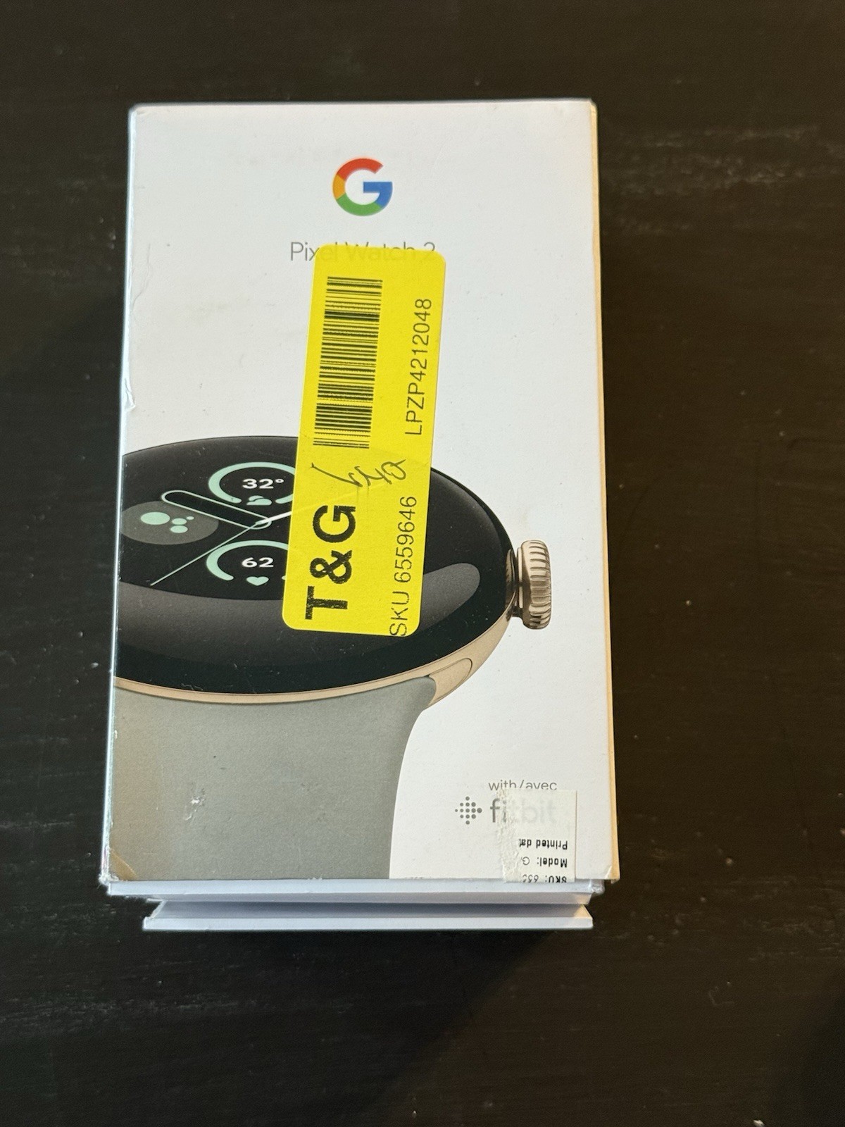 Google Pixel Watch 2 41mm Smart Watch Champagne Gold Aluminum Case Only USED