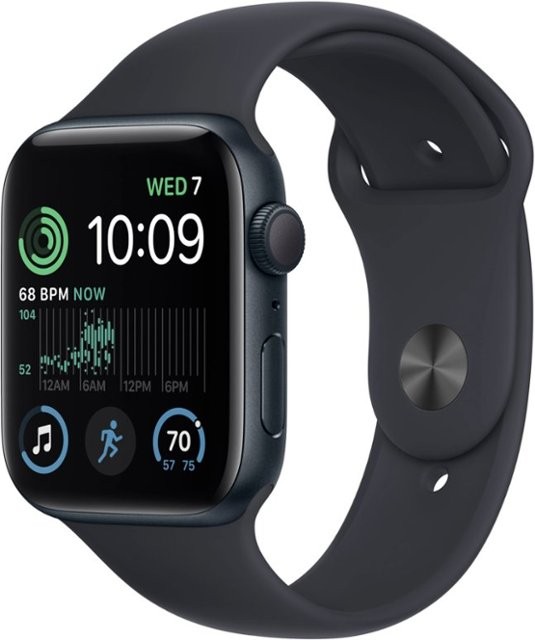Midnight – Apple Watch SE 2 GPS 44mm Aluminum Case Midnight Sport Band MNTG3LL/A