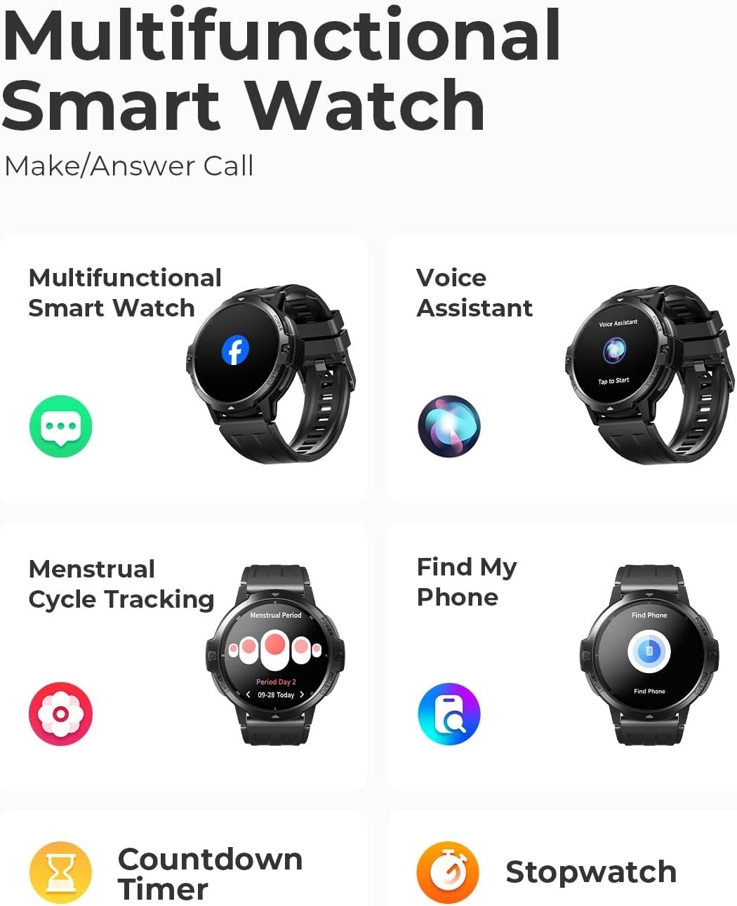 Fit Pro GPS Sports Smartwatch with Full-Cycle Training System, Heart Rate SpO2
