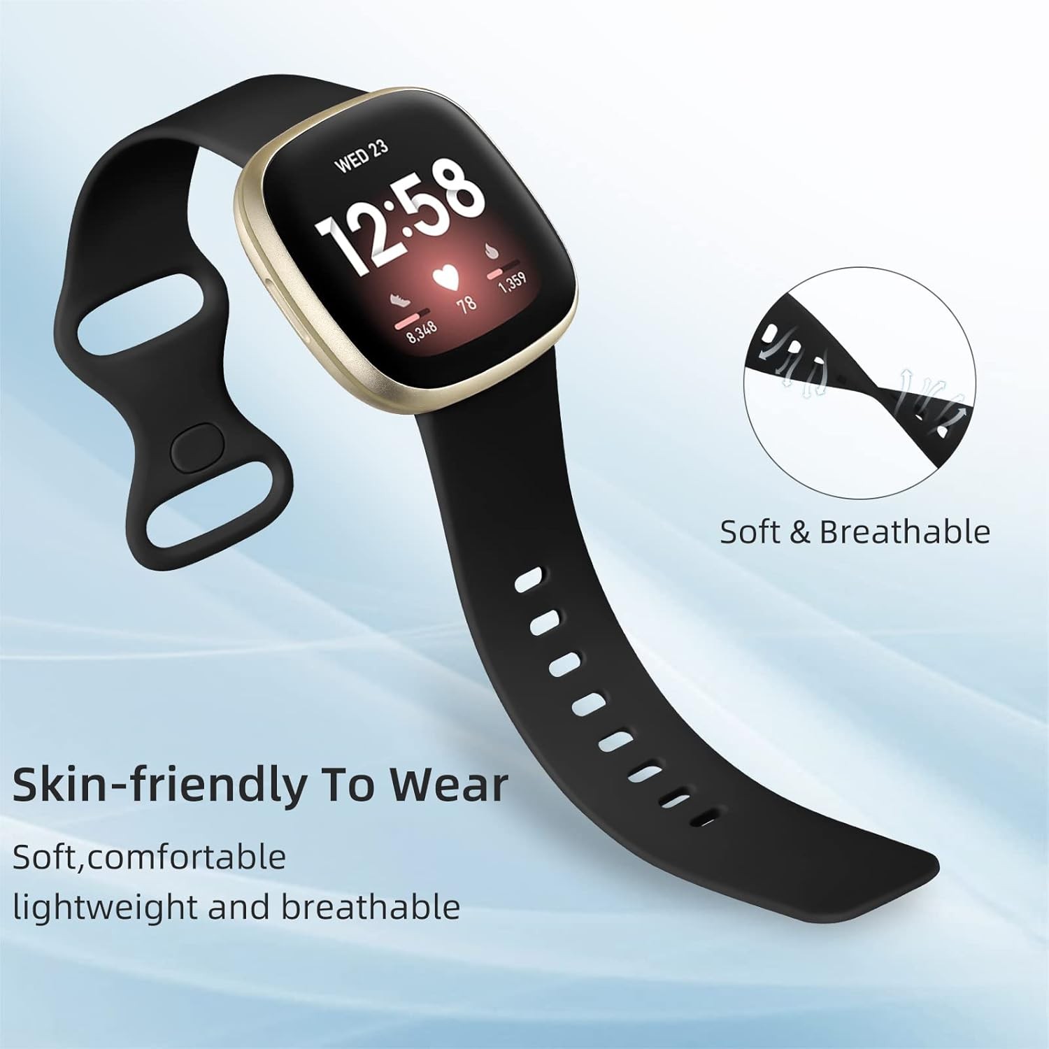 Soft Strap Compatible with Fitbit Versa 4 and Sense 2 for Men and Women