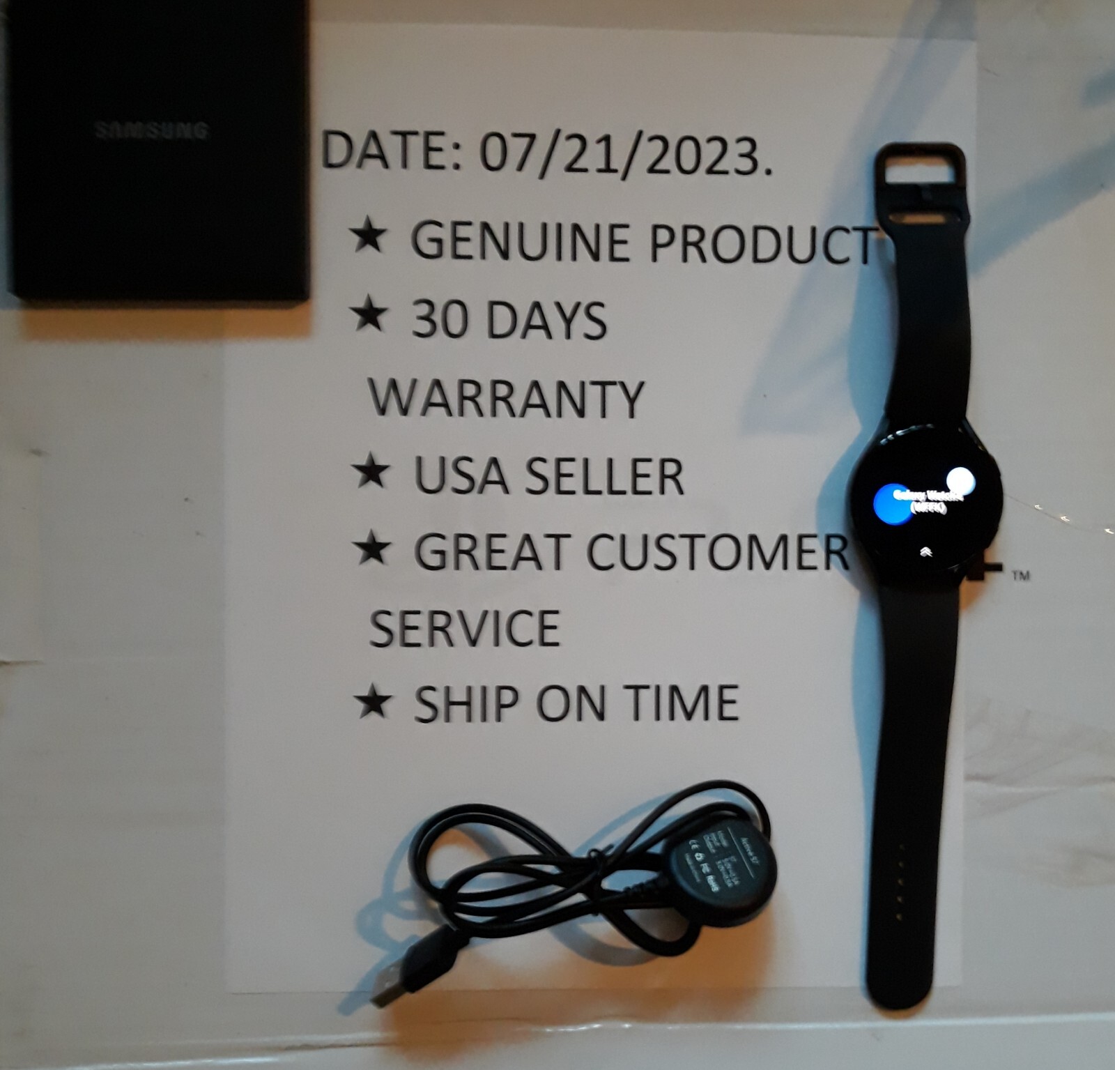 Samsung Galaxy Watch4 SM-R875 44mm Aluminum Case with Sport Band – Black…
