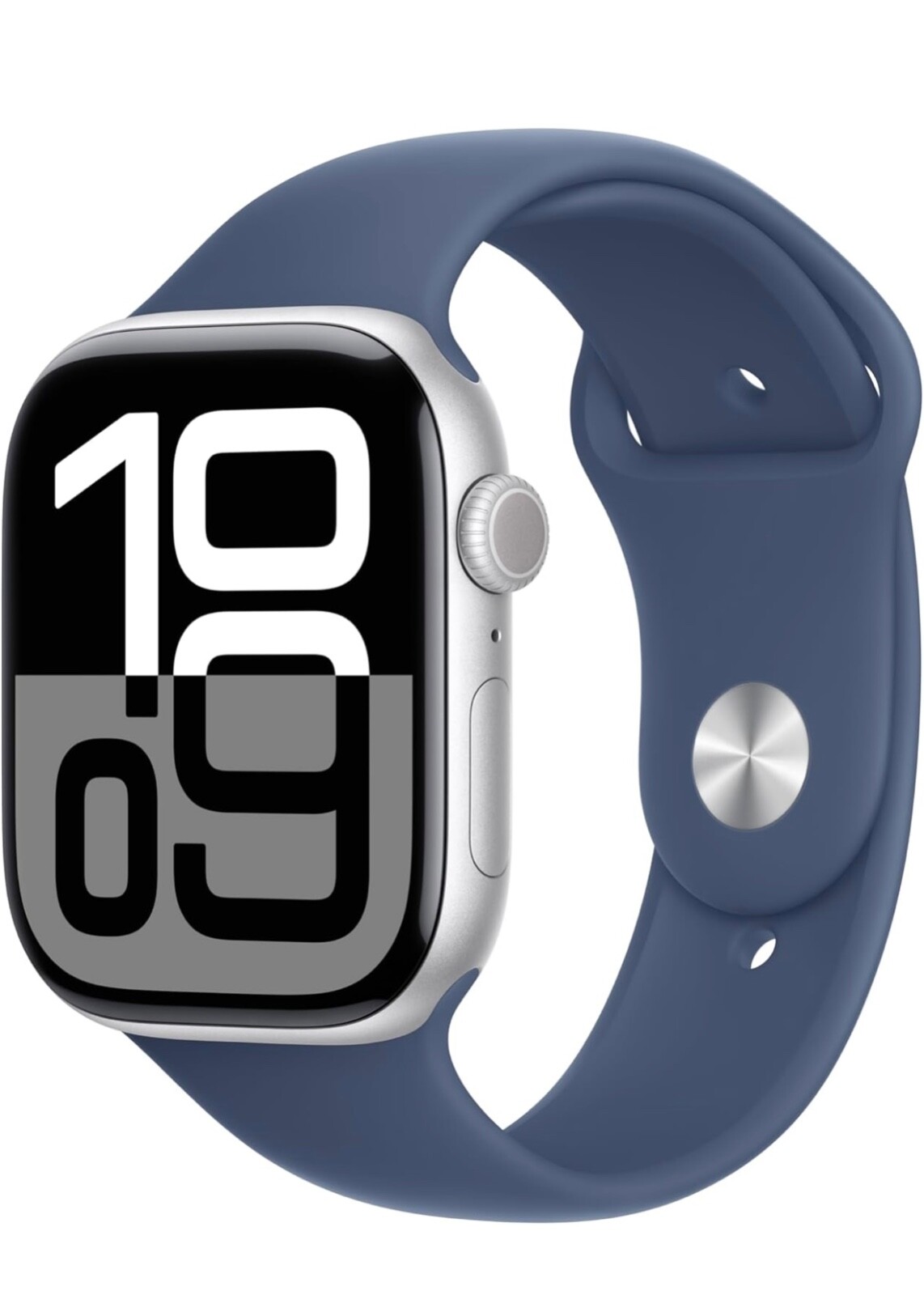 Apple Watch Series 10 46mm GPS Silver w/ M/L Denim Sport Band