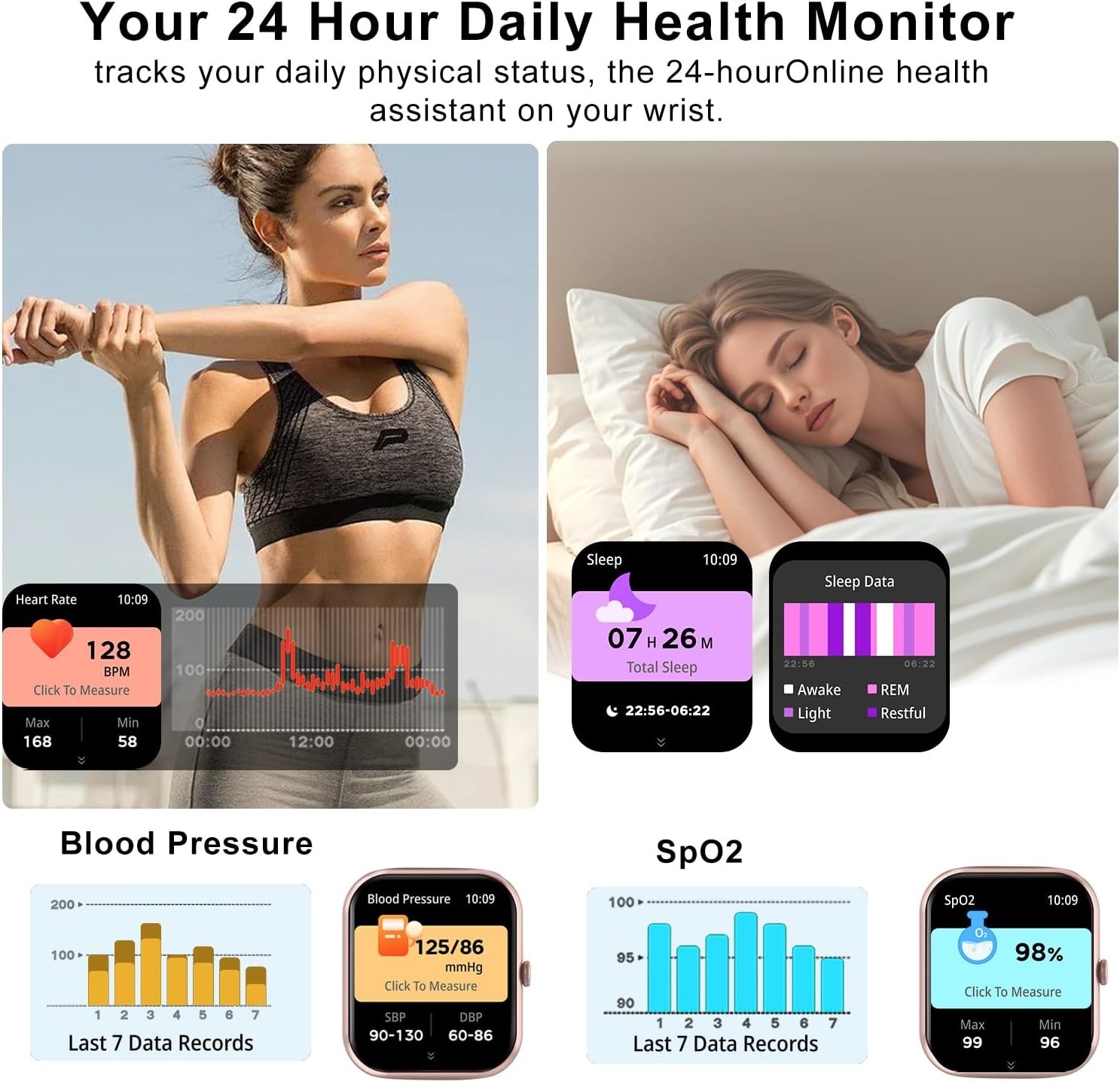 Women’s Small Smart Watch SmartWatch For Apple iPhone iOS and Android