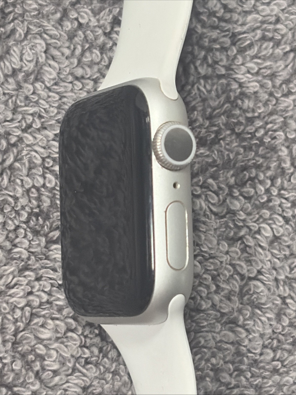 Apple Watch Series 5 44mm Aluminum Case White Silicone Band Touch Screen+ Charge