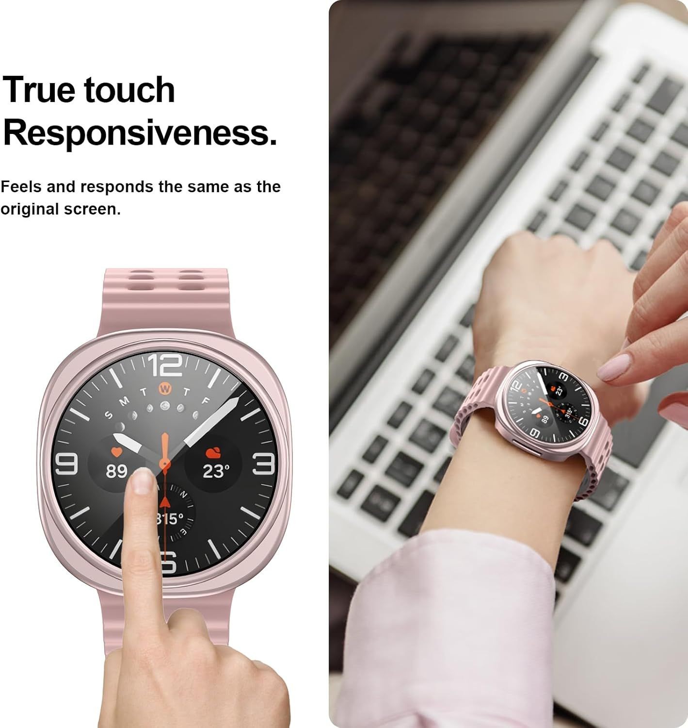 6+6 Pack Full Coverage Tempered Glass & Hard PC Case for Galaxy Watch 8 44mm