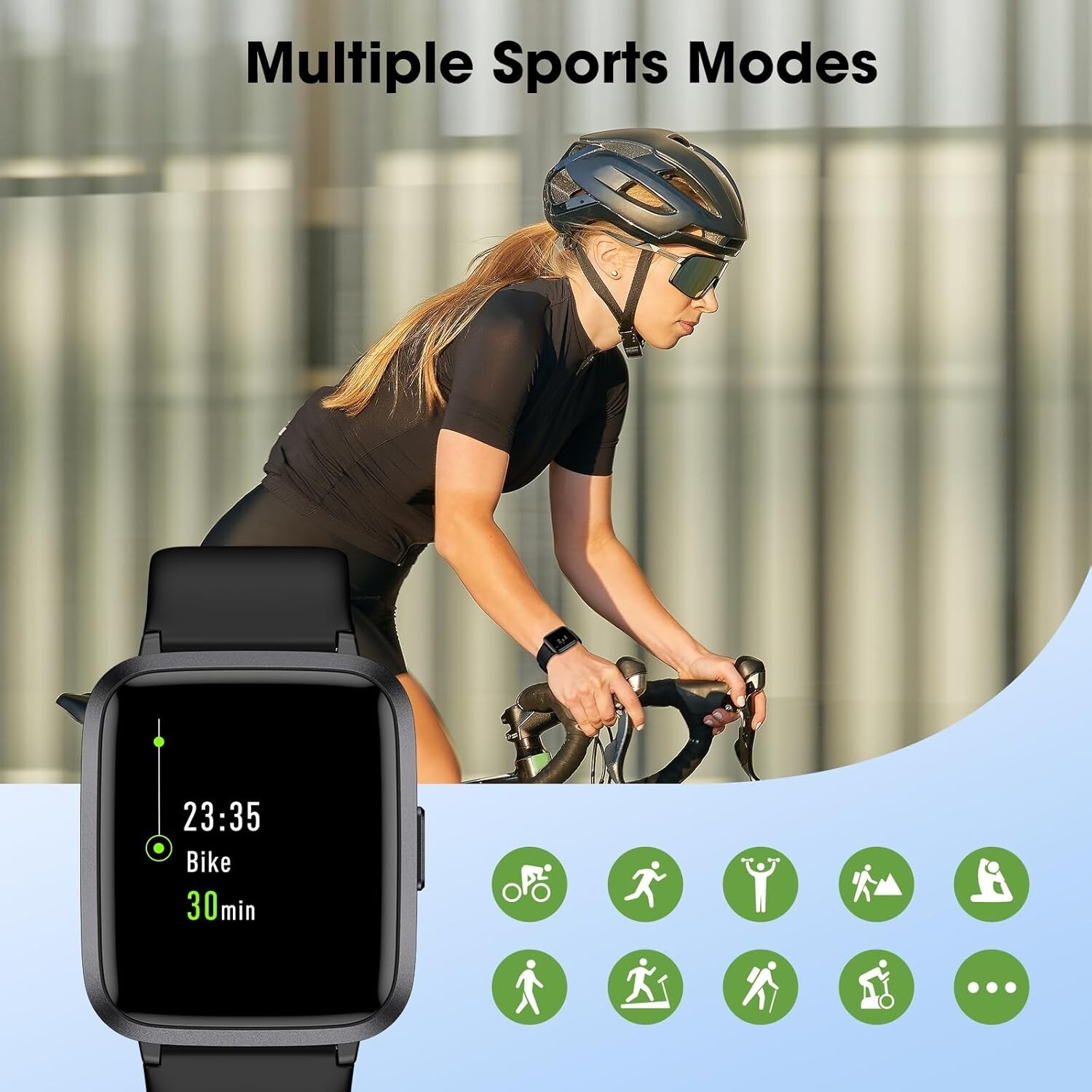 Fitness Tracker Watch with Heart Rate Monitor Large Screen Waterproof Activity