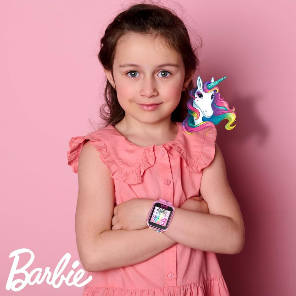 Barbie Kids Smartwatch – Interactive Fun with 10 Watch Faces, Camera, Games, Ala
