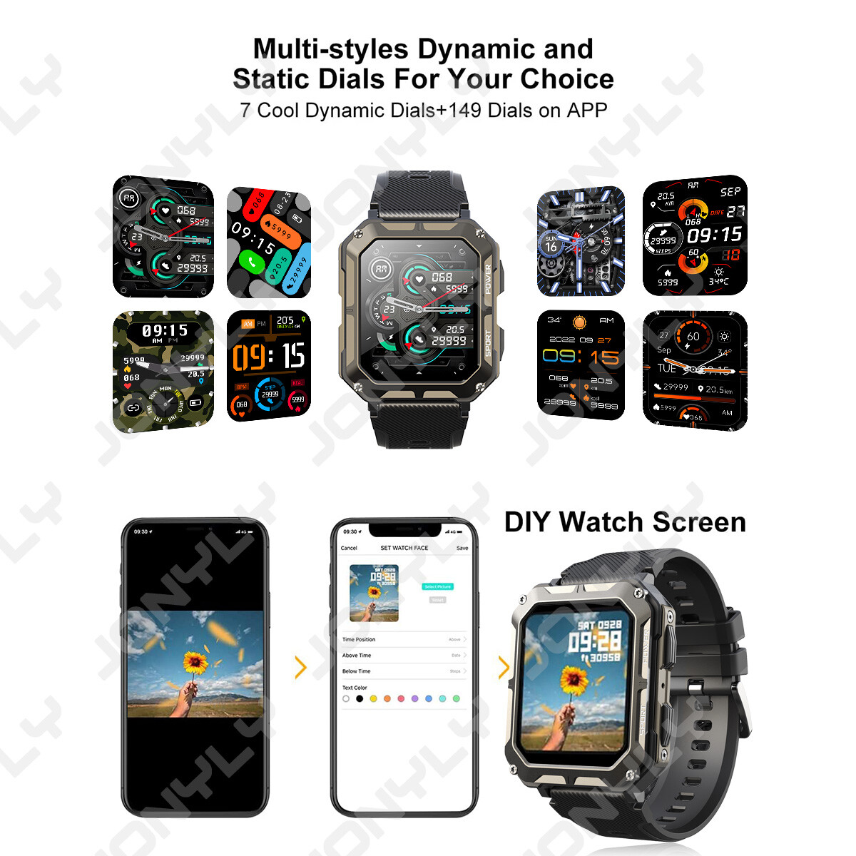 Military Smart Watch for Men(Answer/Make Calls) Rugged Tactical Fitness Tracker