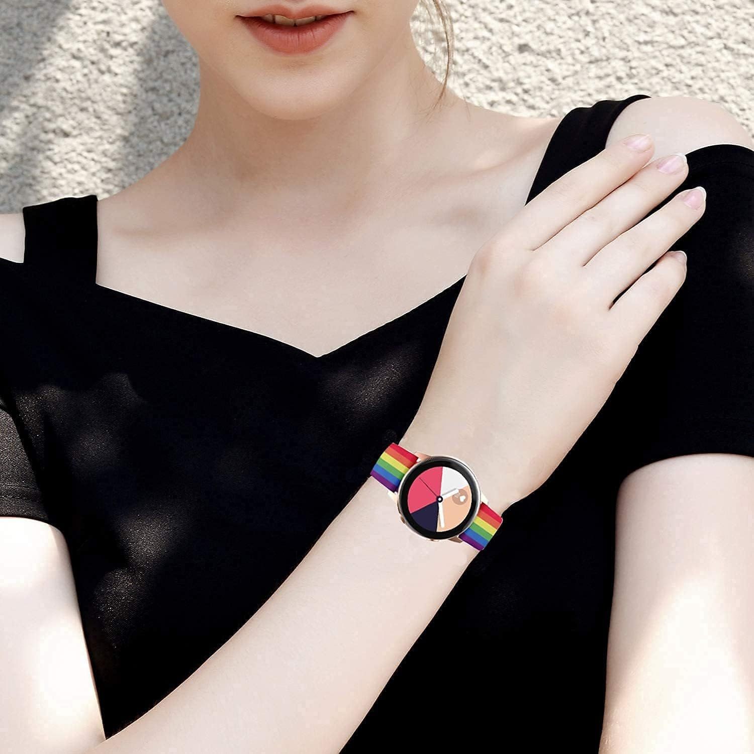 Rainbow Silicone Wristband for Samsung Galaxy Watch Active 40mm/44mm Smartwatch