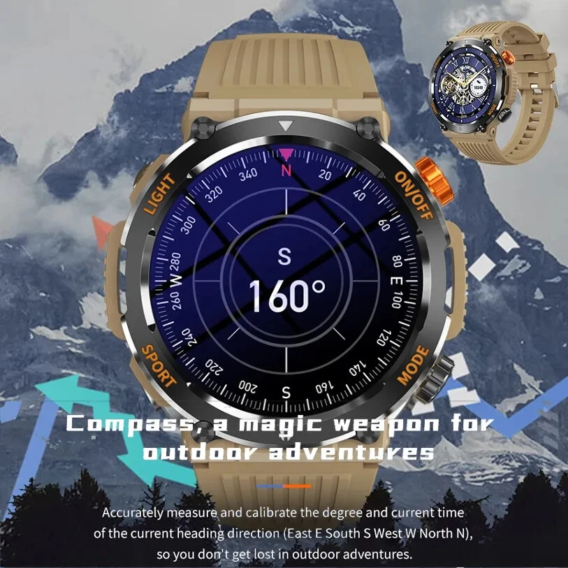 Compass Smart Watch Sports Fitness Watches IP67 Waterproof Smartwatch Bluetooth