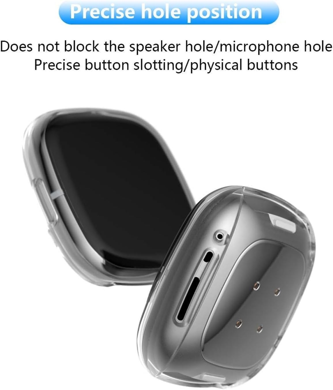 4-Pack TPU Protective Case with Screen Protector for Fitbit Sense & Versa 3