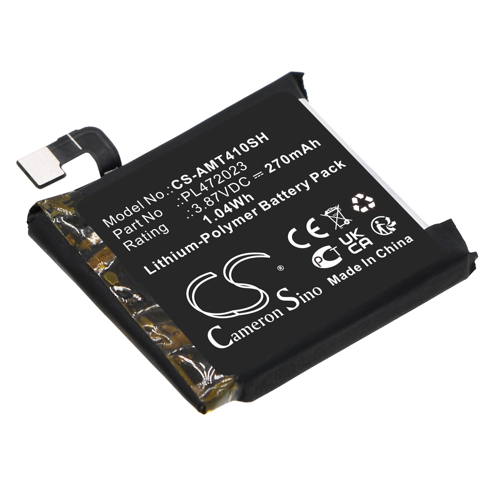 BATTERIE Li-Polymer 3.87V 270mAh Type PL472023 For Amazfit GTS 4 Mini