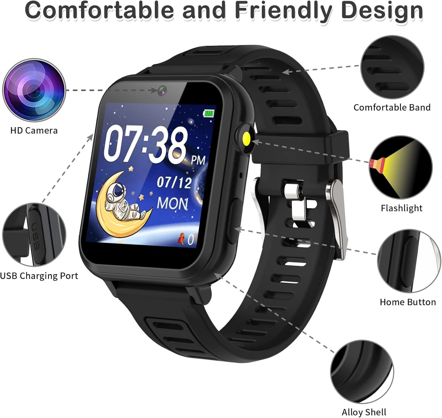 Fun Multifunctional Smart Watch for Kids – Camera, Games, Music & More