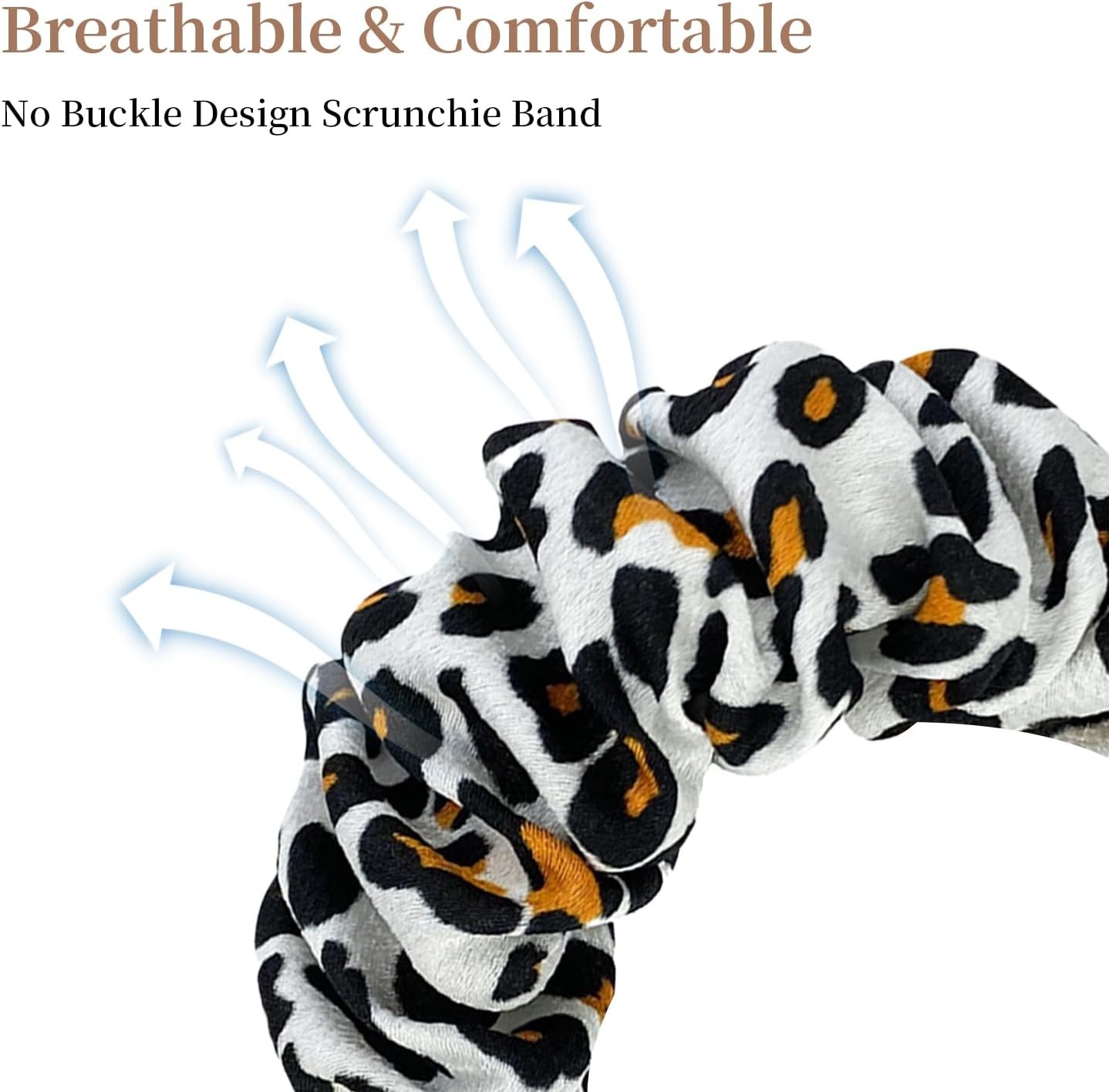 Stretchy Leopard Print Scrunchie Band for Google Pixel Watch 3 41mm Replacement