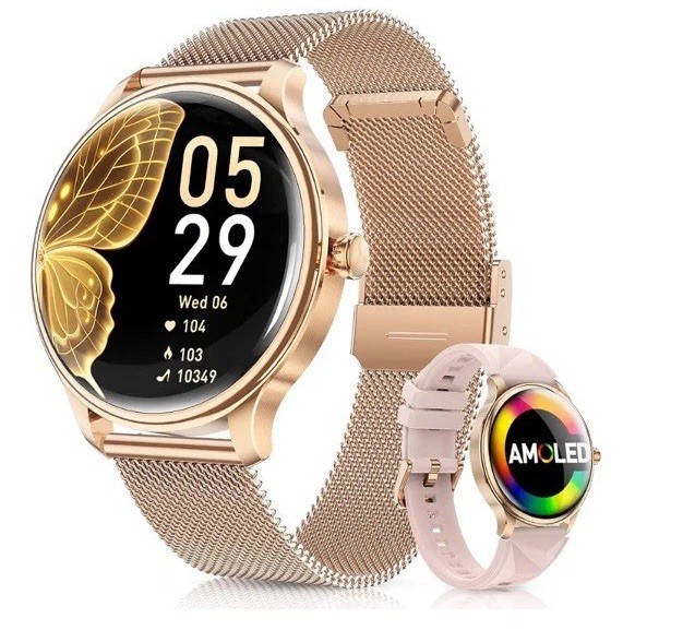 WalkerFit Smartwatch for Women, 1.43″ AMOLED Fitness Watch with Bluetooth
