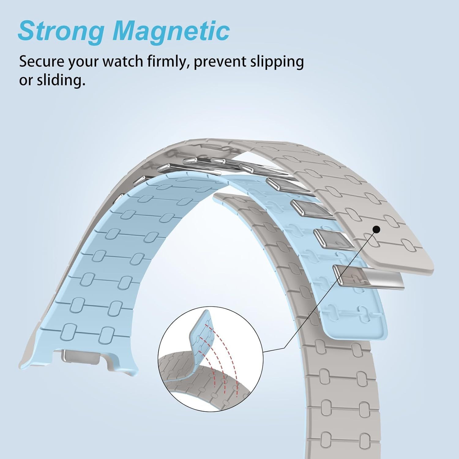 Magnetic Silicone Strap Compatible with Samsung Galaxy Watch 9 40mm 44mm