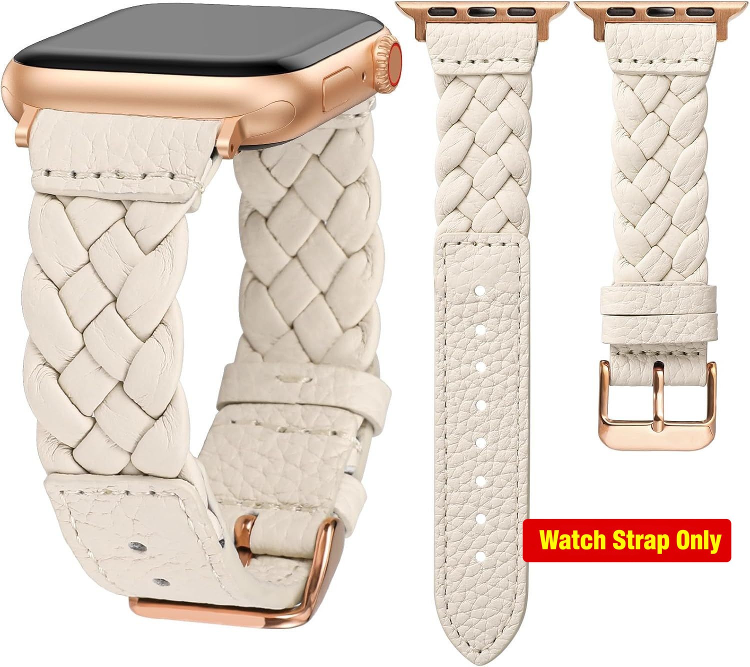Only Case For Apple Watch Series 1-11 38/40/41/42/44/45/46/49mm Leather Woven