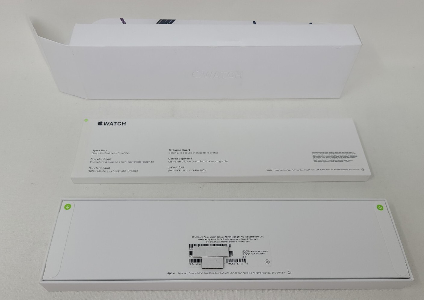 Apple Watch Series 7 Cellular 45mm Midnight Aluminum Sport Band MKJ73LL/A SEALED
