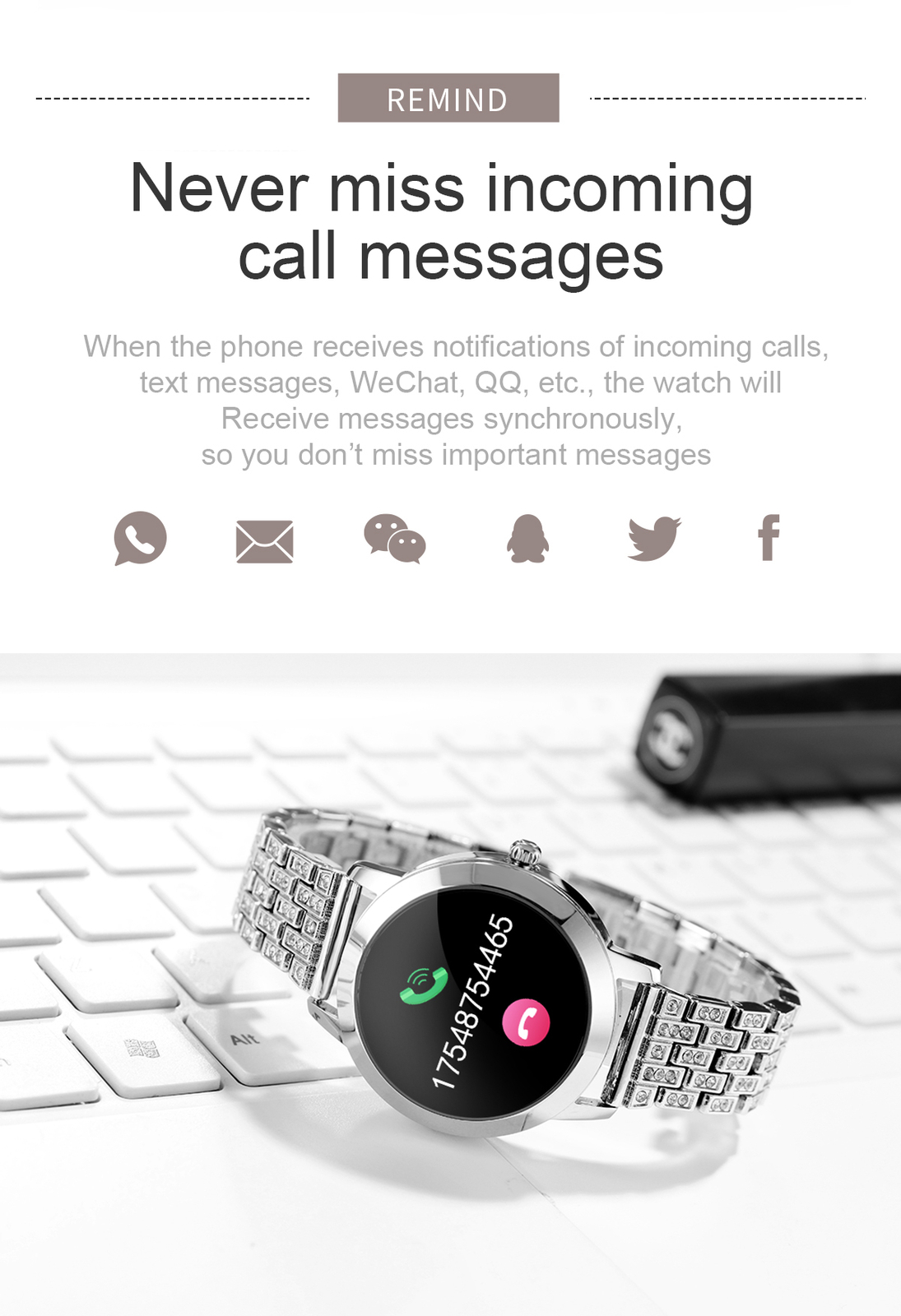 Waterproof Smart Watch Women Luxury Sports Bracelet Wristwatch for Ladies Girls