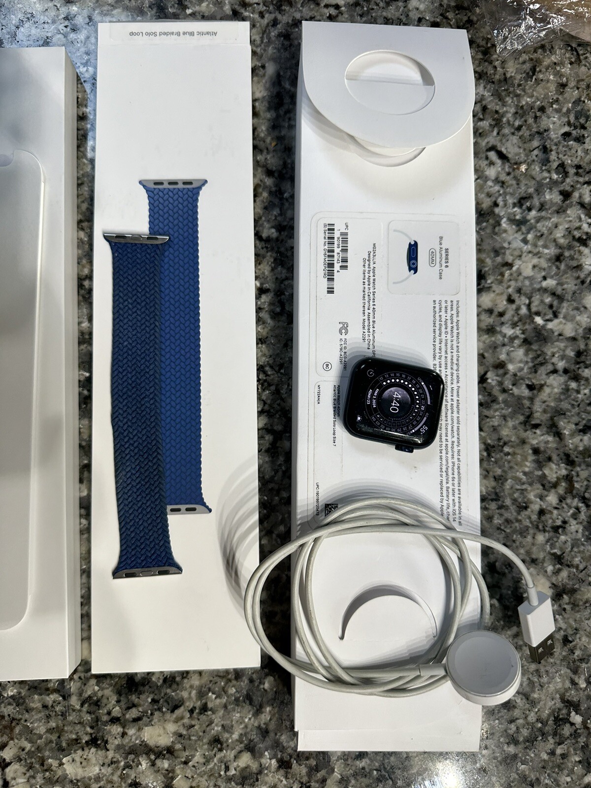 Apple Watch Series 6 GPS 40mm Blue Aluminium Case Deep Navy Sport Band -…