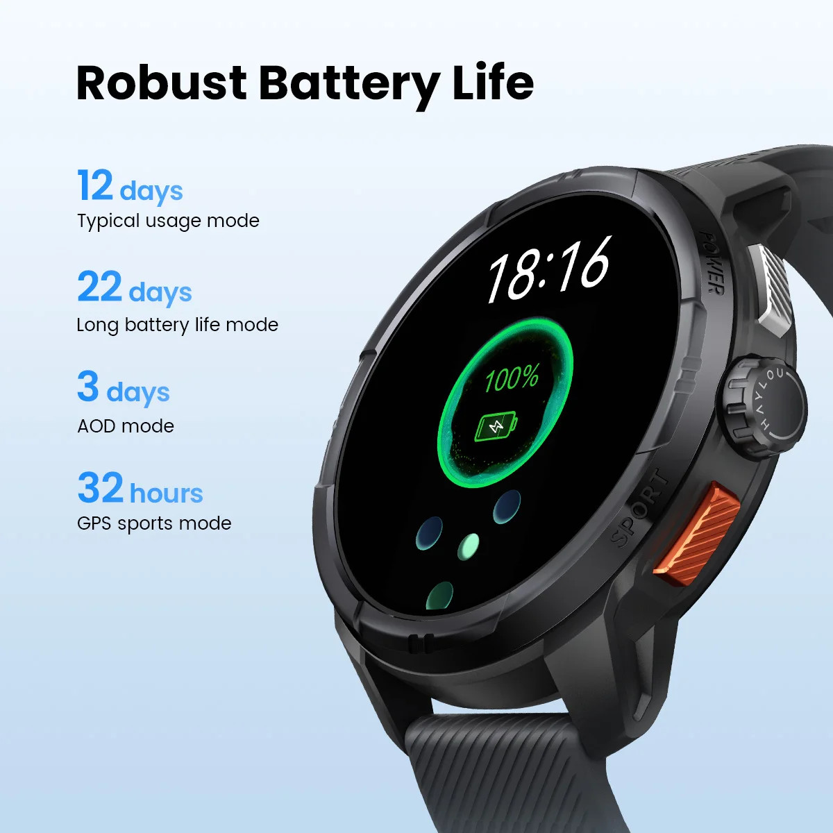 HAYLOU smartwatch 1.6 amoled 5atm waterproof bluetooth call sports watch