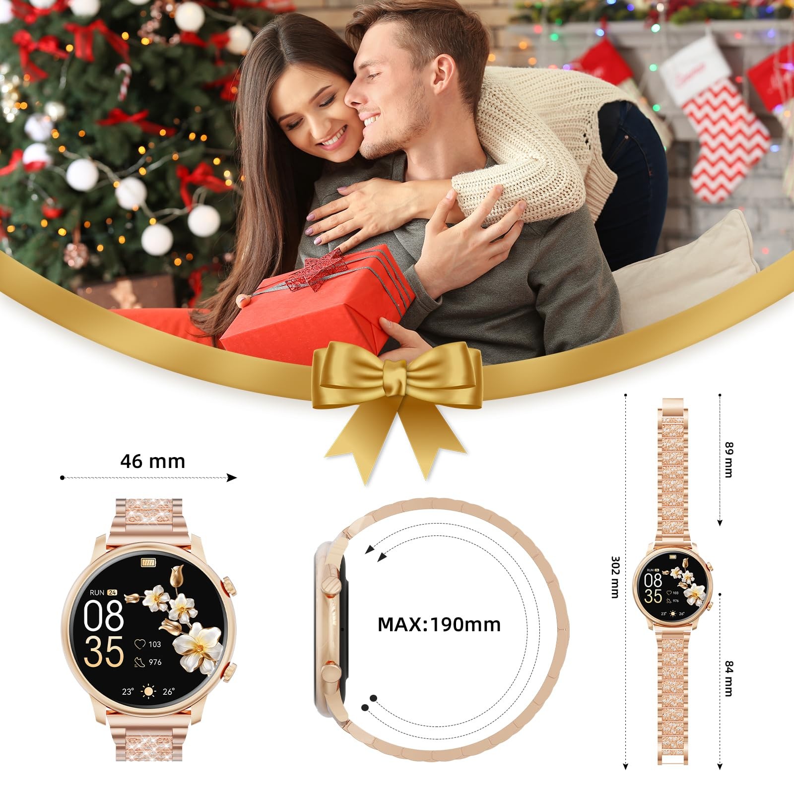 Watches for Android Phones iPhone (Bluetooth ),1.39” Round Fitness Tracker H…