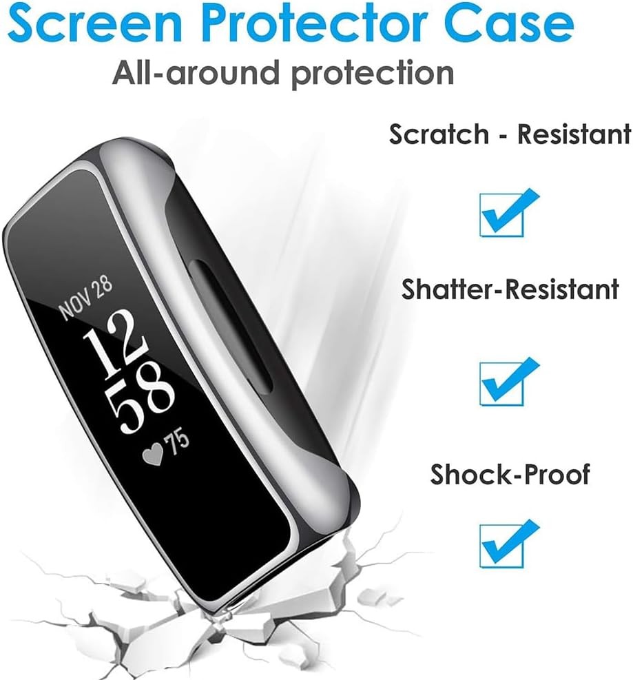 2-Pack Screen Protector Case for Fitbit Inspire 3 40mm Ultra-Thin Bumper