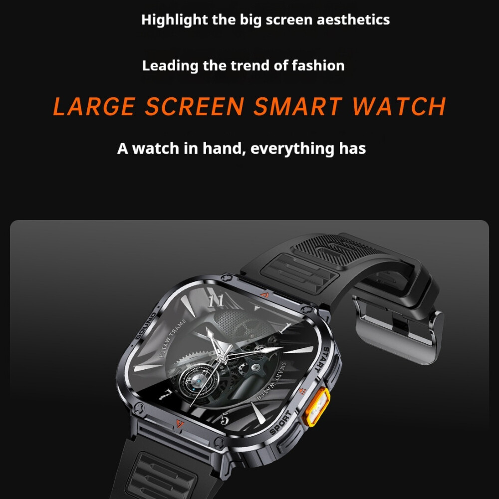 2.0″Military Smart Watch Men (Call Receive/Dial) Rugged Tactical Fitness Tracker