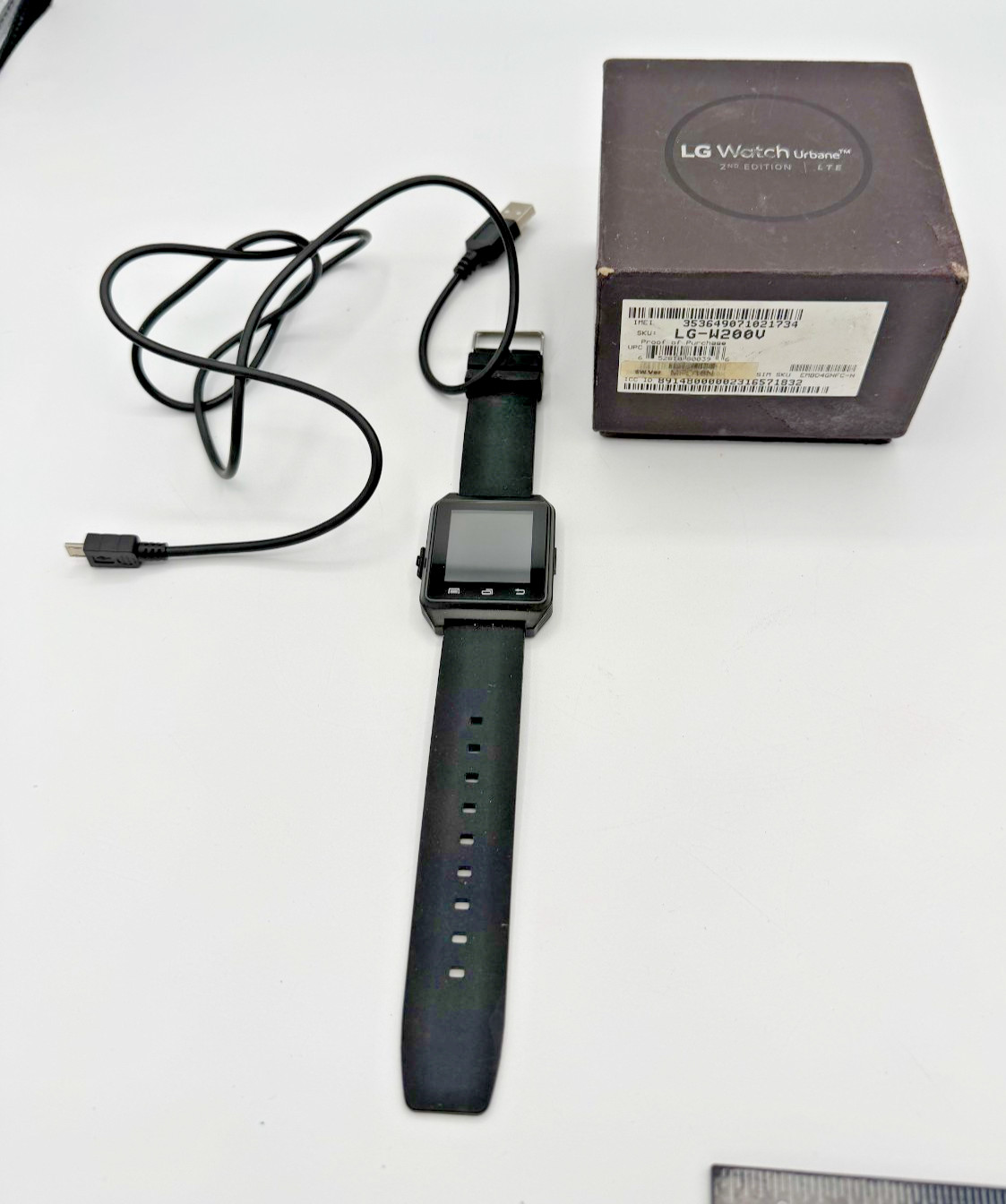 LG Watch Android Smart Watch Q7 Model 3326- Black Tested Working