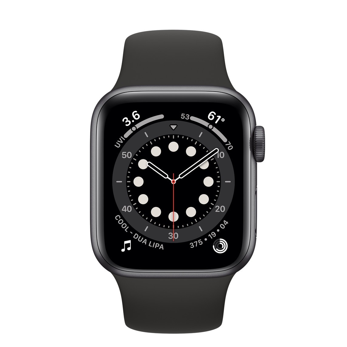 Apple Watch Series 6 40mm Space Gray Aluminum Case with Black Sport Band – …