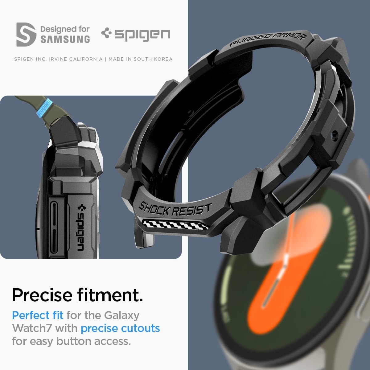Rugged Armor Case For Samsung Galaxy Watch 7 44mm Durable TPU Cover