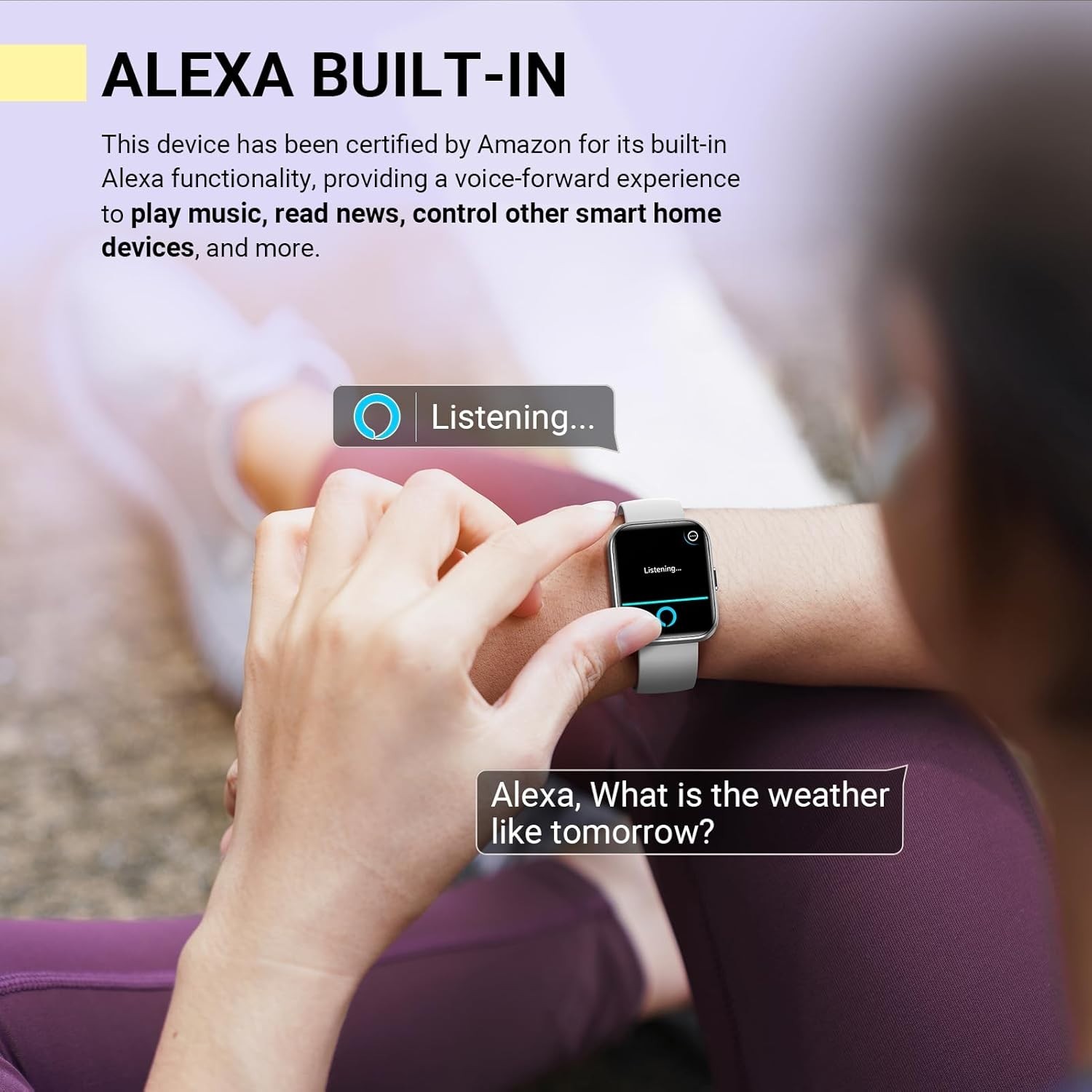 Beautiful 1.8” Fitness Tracker Smartwatch with Alexa – Compatible with iPhone