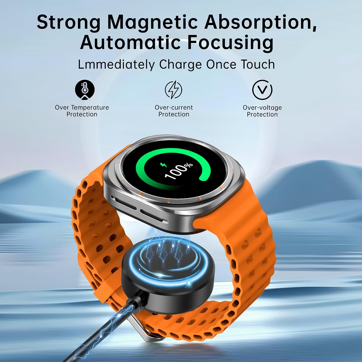 25W USB C Fast Charger for Galaxy Watch & Buds, 2 in 1 Samsung Watch Charger